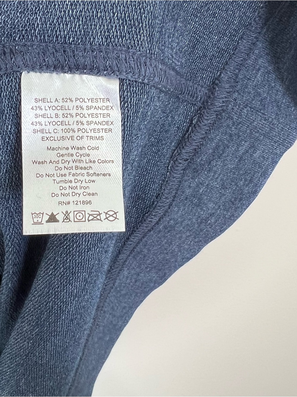Title Nine NBD Dress Sz M Blue Soft Stretch Terry Knit Long Sleeve Pockets NWOT - Picture 7 of 8